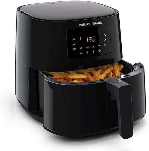 Philips Walita Preta Fritadeira Airfryer Essential XL Digital, 6.2L de capacidade, Garantia internacional de dois anos, 220V, 2000W (RI9270/91)